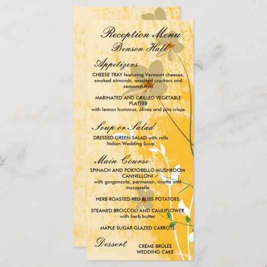 gouden bloem modern design menu (Voorkant / Achterkant)