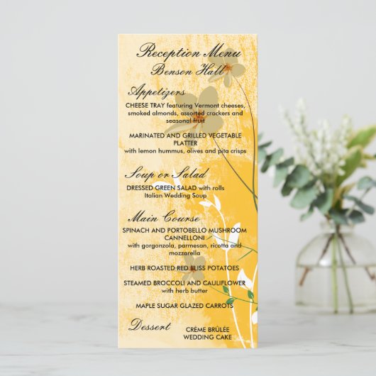 gouden bloem modern design menu (Staand voorkant)