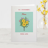 Gouden Bloem Moeders Kaart (Gele Bloem)