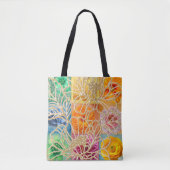 Gouden Bloem Mozaïek Boodschappentas Tote Bag (Voorkant)