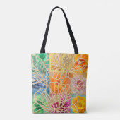 Gouden Bloem Mozaïek Boodschappentas Tote Bag (Achterkant)