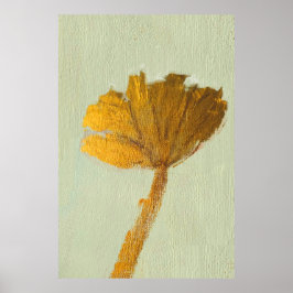 Gouden Bloem op Canvas Poster
