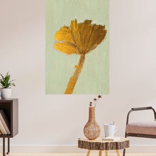 Gouden Bloem op Canvas Poster (Woonkamer 3)