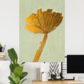 Gouden Bloem op Canvas Poster (Thuiskantoor)