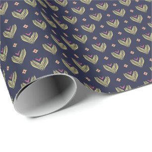 Gouden Bloem op Night Sky Wrapping Paper Cadeaupapier