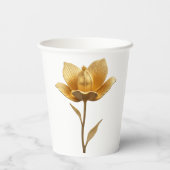 Gouden Bloem Papieren Bekertje Bekers (Achterkant)