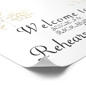 Gouden Bloem Proefhuwelijk Diner Welkomstbord Poster (Hoek)