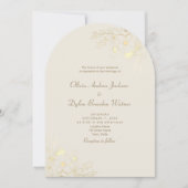 Gouden Bloem QR Code Trouwkaart Kaart (Voorkant)