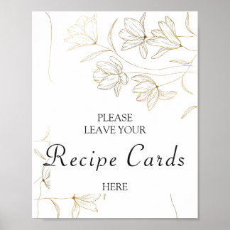 Gouden Bloem Receptkaarten Poster Bord