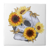 GOUDEN BLOEM SCHEDEL TEGELTJE (Voorkant)