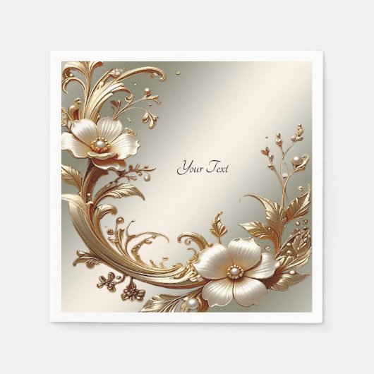 Gouden Bloem Servet (Voorkant)