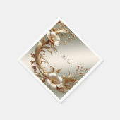 Gouden Bloem Servet (Hoek)
