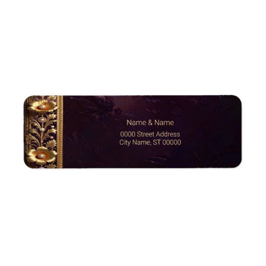 Gouden Bloem Sieraad Retouradres Label (Voorkant)
