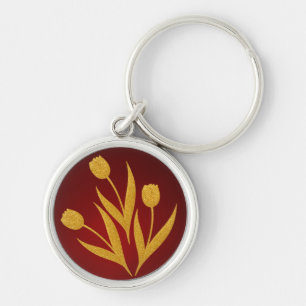 Gouden bloem sleutelhanger