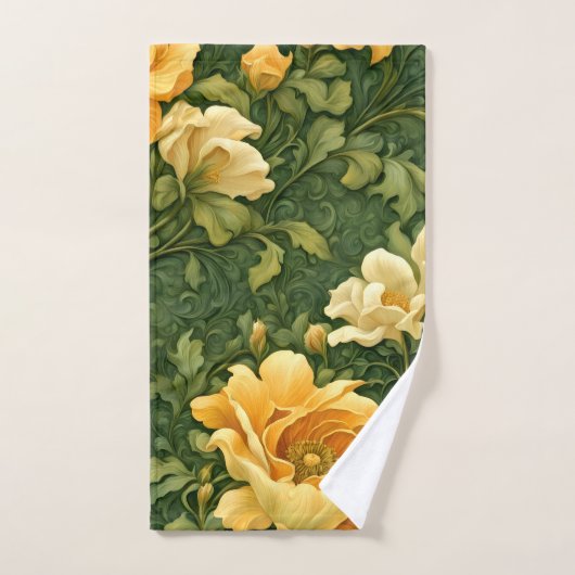 Gouden Bloem Tapijt Handdoek (Handdoek)