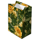 Gouden Bloem Tapijt Medium Cadeauzakje (Voorkant Gekanteld)