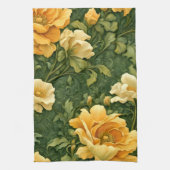 Gouden Bloem Tapijt Theedoek (Verticaal)