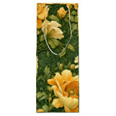 Gouden Bloem Tapijt Wijn Cadeautas (Achterkant)