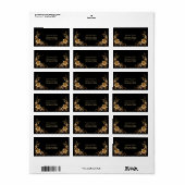 Gouden bloem terugkeer adreslabel etiket (Full Sheet)