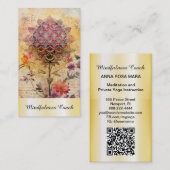 *~* Gouden Bloem van het Leven QR AP92 Reiki Heili Visitekaartje (Voorkant / Achterkant)