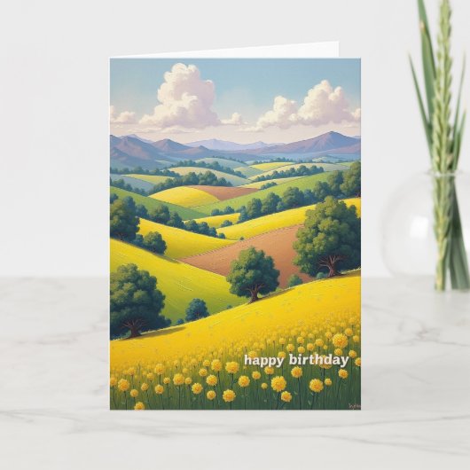 Gouden Bloem Verjaardagskaart Kaart (Voorkant)