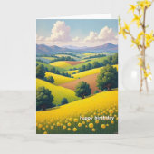 Gouden Bloem Verjaardagskaart Kaart (Gele Bloem)