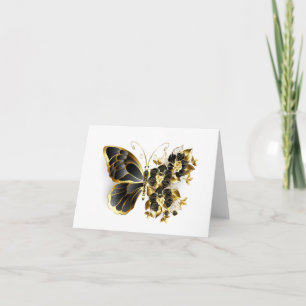 Gouden Bloem Vlinder met Zwarte Orchidee