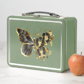 Gouden Bloem Vlinder met Zwarte Orchidee (In situ)