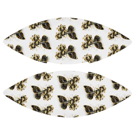 Gouden Bloem Vlinder met Zwarte Orchidee American Football (Panelen)