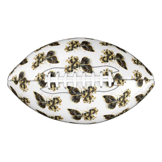 Gouden Bloem Vlinder met Zwarte Orchidee American Football (Voorkant)