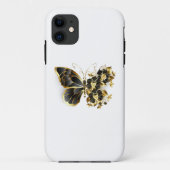 Gouden Bloem Vlinder met Zwarte Orchidee Case-Mate iPhone Case (Achterkant)