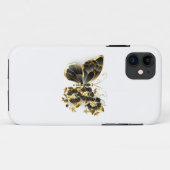 Gouden Bloem Vlinder met Zwarte Orchidee Case-Mate iPhone Case (Achterkant (horizontaal))