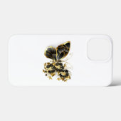 Gouden Bloem Vlinder met Zwarte Orchidee Case-Mate iPhone Case (Achterkant (horizontaal))