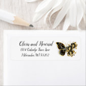 Gouden Bloem Vlinder met Zwarte Orchidee Etiket (Insitu)