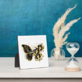 Gouden Bloem Vlinder met Zwarte Orchidee Fotoplaat (Insitu)