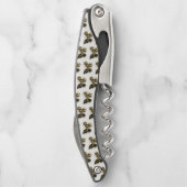 Gouden Bloem Vlinder met Zwarte Orchidee Kurkentrekker (Achterkant)