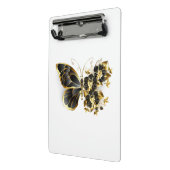 Gouden Bloem Vlinder met Zwarte Orchidee Mini Klembord (Angled2)