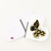 Gouden Bloem Vlinder met Zwarte Orchidee Notitieboek (Binnen)