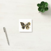 Gouden Bloem Vlinder met Zwarte Orchidee Post-it® Notes (Kantoor)