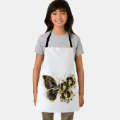 Gouden Bloem Vlinder met Zwarte Orchidee Schort (Insitu)