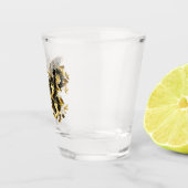 Gouden Bloem Vlinder met Zwarte Orchidee Shot Glas (Rechts)