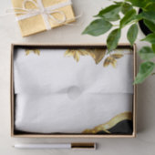 Gouden Bloem Vlinder met Zwarte Orchidee Tissuepapier (Geschenk)