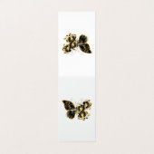 Gouden Bloem Vlinder met Zwarte Orchidee Visitekaartje (Buitenkant ongevouwen)