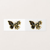 Gouden Bloem Vlinder met Zwarte Orchidee Visitekaartje (Buitenkant ongevouwen)