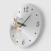 Gouden Bloem Zilveren Nummers Grote Klok (Hoek)