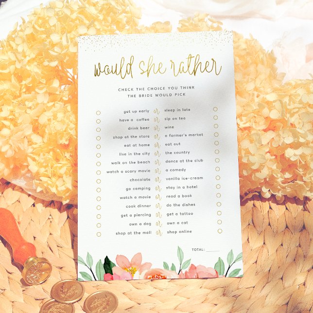 Gouden Bloem Zou Ze Liever Vrijgezellenfeest Spel (Creator heeft geüpload)