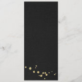 gouden bloem zwarte bruiloft menu (Achterkant)