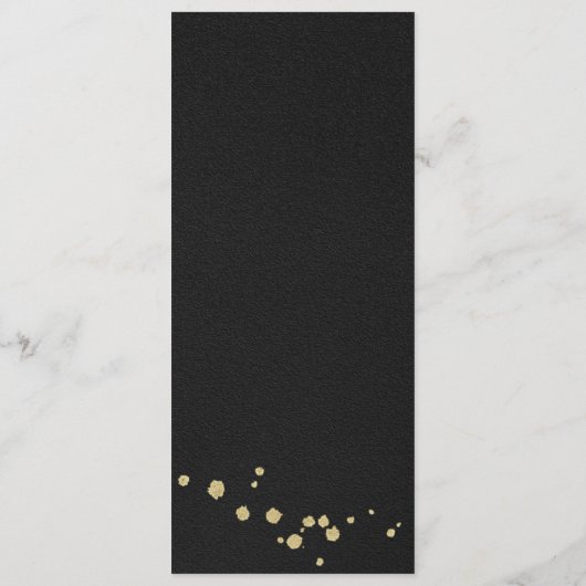 gouden bloem zwarte bruiloft menu (Achterkant)