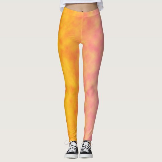 Gouden Bloemblaadje Luchtspiegeling Leggings (Voorkant)