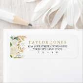 Gouden bloemblaadje retouradres label (Insitu)